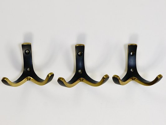 Mid-Century Brass Double Wall Hooks attributed to Herta Baller, Austria, 1950s-MWV-1788147