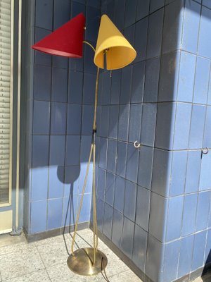 Mid-Century Brass Floor Lamp, 1950-PYR-941284