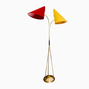 Mid-Century Brass Floor Lamp, 1950-PYR-941284