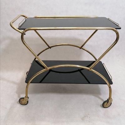 Mid-Century Brass & Glass Trolley-RFT-846349