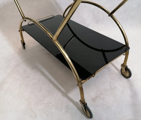 Mid-Century Brass & Glass Trolley-RFT-846349