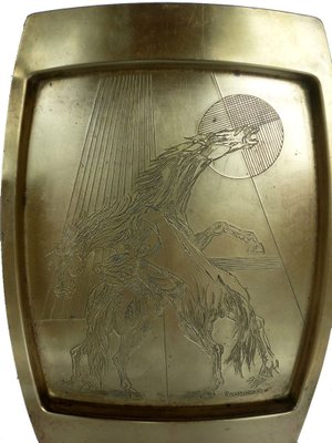 Mid-Century Brass Horse Tray by Remo Bombardieri-GKB-841271