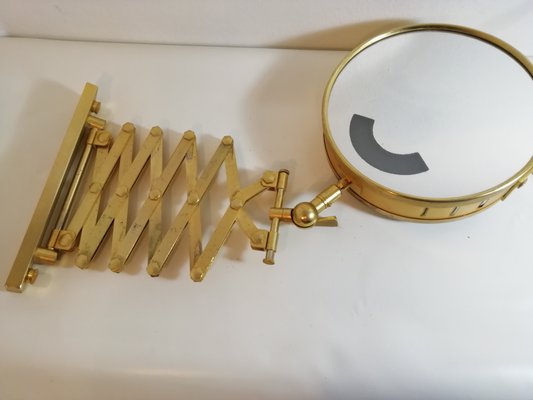 Mid-Century Brass Illuminated Bellows Mirror, 1960s-HNE-1060388