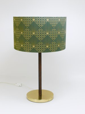 Mid-Century Brass & Leather Table Lamps attributed to J. T. Kalmar for Kalmar, Austria, 1960s, Set of 2-MWV-1717895