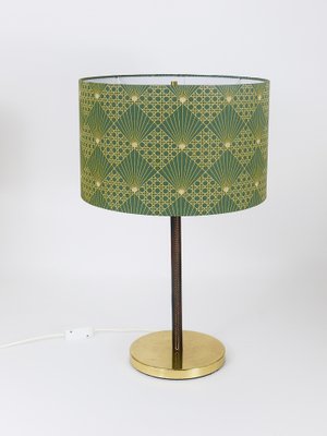 Mid-Century Brass & Leather Table Lamps attributed to J. T. Kalmar for Kalmar, Austria, 1960s, Set of 2-MWV-1717895