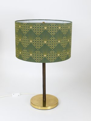 Mid-Century Brass & Leather Table Lamps attributed to J. T. Kalmar for Kalmar, Austria, 1960s, Set of 2-MWV-1717895