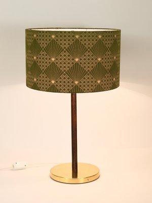 Mid-Century Brass & Leather Table Lamps attributed to J. T. Kalmar for Kalmar, Austria, 1960s, Set of 2-MWV-1717895