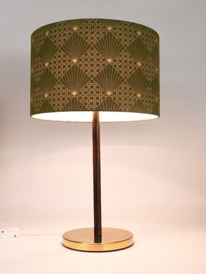 Mid-Century Brass & Leather Table Lamps attributed to J. T. Kalmar for Kalmar, Austria, 1960s, Set of 2-MWV-1717895