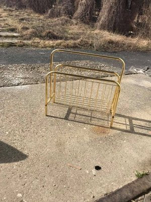 Mid-Century Brass Magazine Rack-OXJ-896936