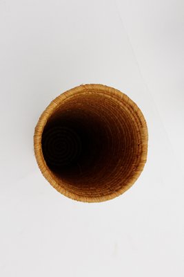 Mid-Century Brass Raffia Basket, Vienna, 1950s-NB-1335568