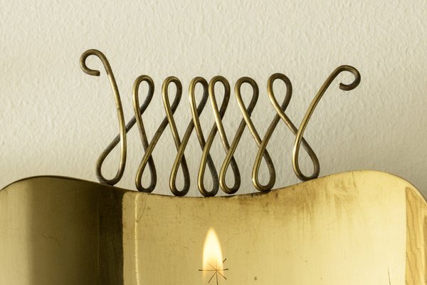 Mid-Century Brass Sconce Candleholders by Veikko Huotari, 1950s, Set of 2-NL-2013055