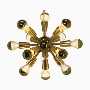 Mid-Century Brass Sputnik Pendant Lamp, 1970s-TZ-707208