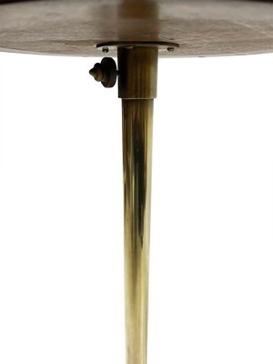 Mid-Century Brass Swingarm Floor Lamp with Side Table, 1940s-UCH-1719018