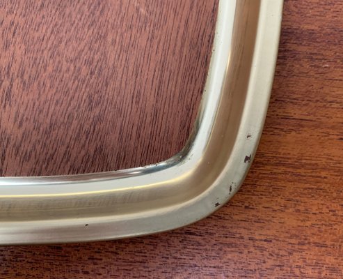 Mid-Century Brass Tray with Teak Veneer, 1960s-UAH-1363545