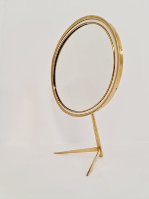 Mid-Century Brass Vanity Table Mirror by Vereinigte Werkstätten, Germany, 1950s-IQR-1309560