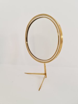 Mid-Century Brass Vanity Table Mirror by Vereinigte Werkstätten, Germany, 1950s-IQR-1309560