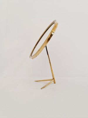 Mid-Century Brass Vanity Table Mirror by Vereinigte Werkstätten, Germany, 1950s-IQR-1309560