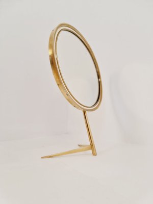 Mid-Century Brass Vanity Table Mirror by Vereinigte Werkstätten, Germany, 1950s-IQR-1309560