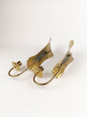 Mid-Century Brass Wall Candlesticks, Sweden, 1960s, Set of 2-UYK-806959