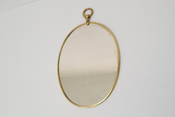 Mid-Century Brass Wall Mirror, 1960s-TZ-1705356