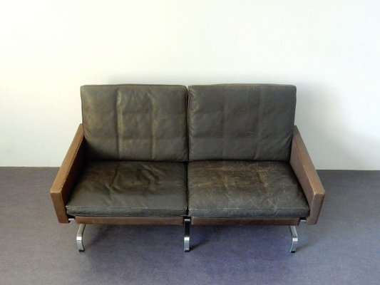 Mid-Century Brown Leather Model PK-31/2 Sofa by Poul Kjærholm for E. Kold Christensen, 1950s-NV-736291