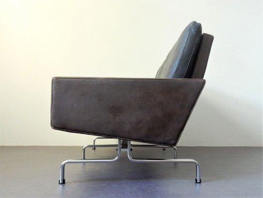 Mid-Century Brown Leather Model PK-31/2 Sofa by Poul Kjærholm for E. Kold Christensen, 1950s-NV-736291