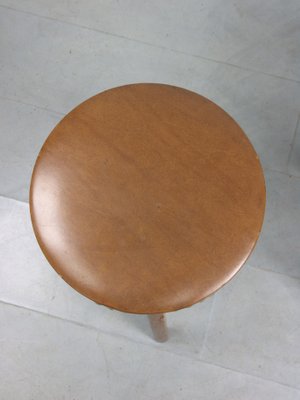 Mid-Century Brown Leatherette Stool, Set of 2-HGJ-1251310