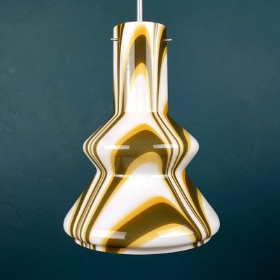 Mid-Century Brown Opaline Murano Glass Pendant Lamp, Italy, 1950s-WQC-1311103