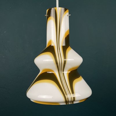 Mid-Century Brown Opaline Murano Glass Pendant Lamp, Italy, 1950s-WQC-1311103