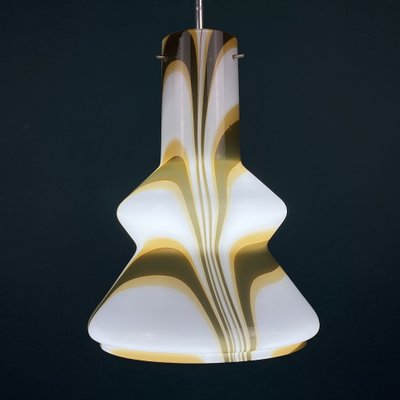 Mid-Century Brown Opaline Murano Glass Pendant Lamp, Italy, 1950s-WQC-1311103