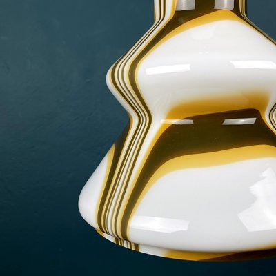 Mid-Century Brown Opaline Murano Glass Pendant Lamp, Italy, 1950s-WQC-1311103