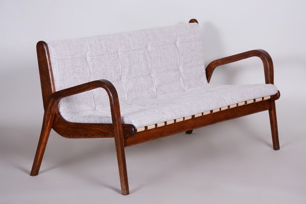 Mid-Century Brown Sofa in Beech by Jan Vanek, 1950s-WHY-1767872