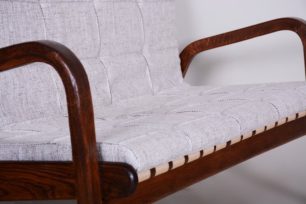 Mid-Century Brown Sofa in Beech by Jan Vanek, 1950s-WHY-1767872