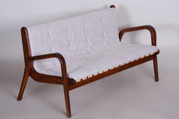 Mid-Century Brown Sofa in Beech by Jan Vanek, 1950s-WHY-1767872