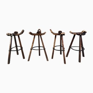 Mid-Century Brutalist Bar Stools, 1960s, Set of 4-IRH-2021212