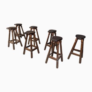 Mid-Century Brutalist Bar Stools, 1960s, Set of 7-IRH-2028293