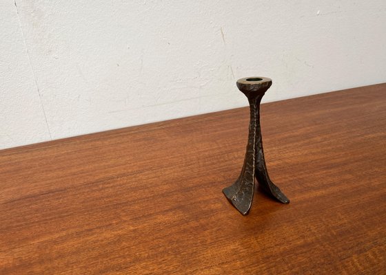 Mid-Century Brutalist Bronze Candleholder from Harjes, Germany, 1960s-UAH-2020667