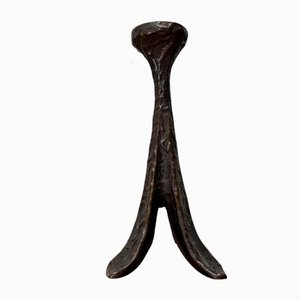 Mid-Century Brutalist Bronze Candleholder from Harjes, Germany, 1960s-UAH-2020667