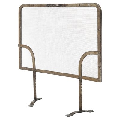 Mid-Century Brutalist Fire Screen in Metal, 1940s-FEW-2024188