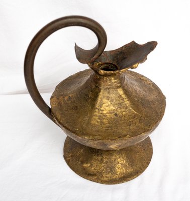 Mid-Century Brutalist French Iron and Brass Pitcher, 1950s-RIU-1433120