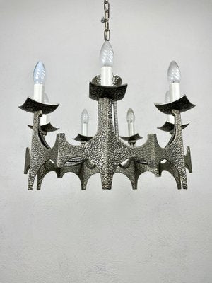 Mid-Century Brutalist Iron Chandelier Pendant-LYQ-1171495