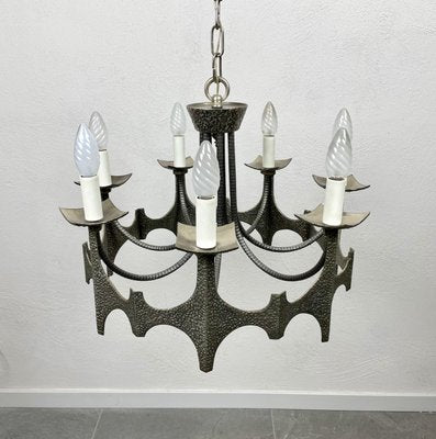 Mid-Century Brutalist Iron Chandelier Pendant-LYQ-1171495