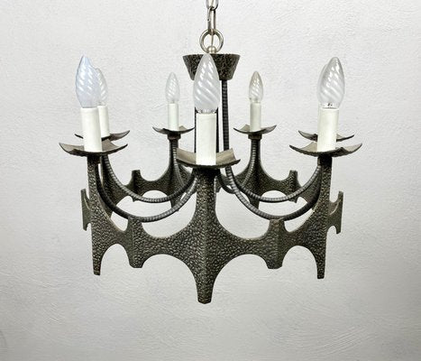 Mid-Century Brutalist Iron Chandelier Pendant-LYQ-1171495