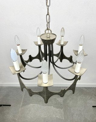 Mid-Century Brutalist Iron Chandelier Pendant-LYQ-1171495