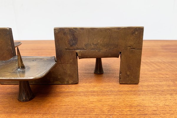 Mid-Century Brutalist Metal Candleholder-UAH-951034