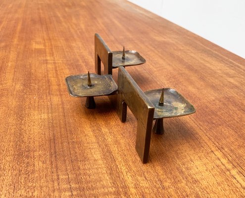 Mid-Century Brutalist Metal Candleholder-UAH-951034