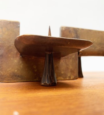 Mid-Century Brutalist Metal Candleholder-UAH-951034