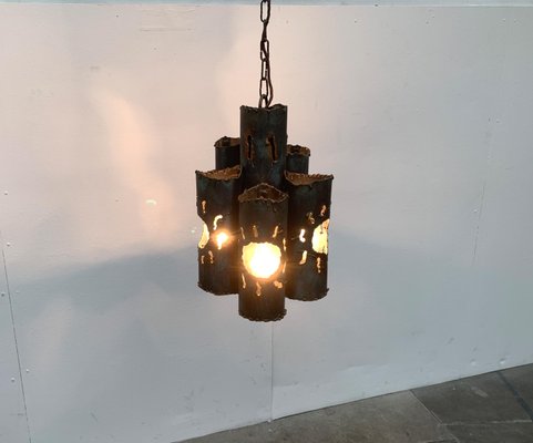 Mid-Century Brutalist Metal Pendant Lamp-UAH-934807