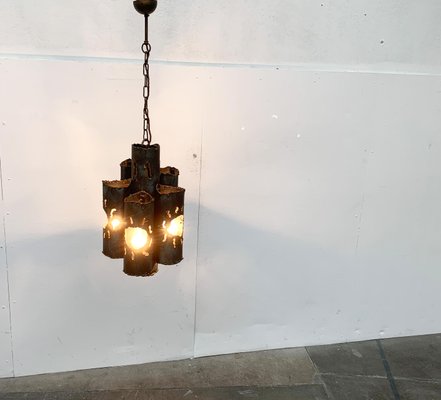 Mid-Century Brutalist Metal Pendant Lamp-UAH-934807