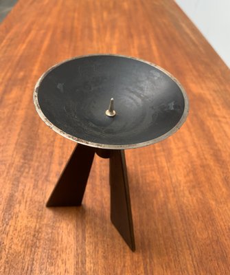 Mid-Century Brutalist Metal Tripod Candleholder-UAH-954766